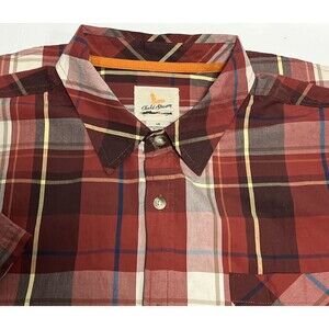 Field and Stream Men’s Short Sleeve Plaid Shirt Large Button Up